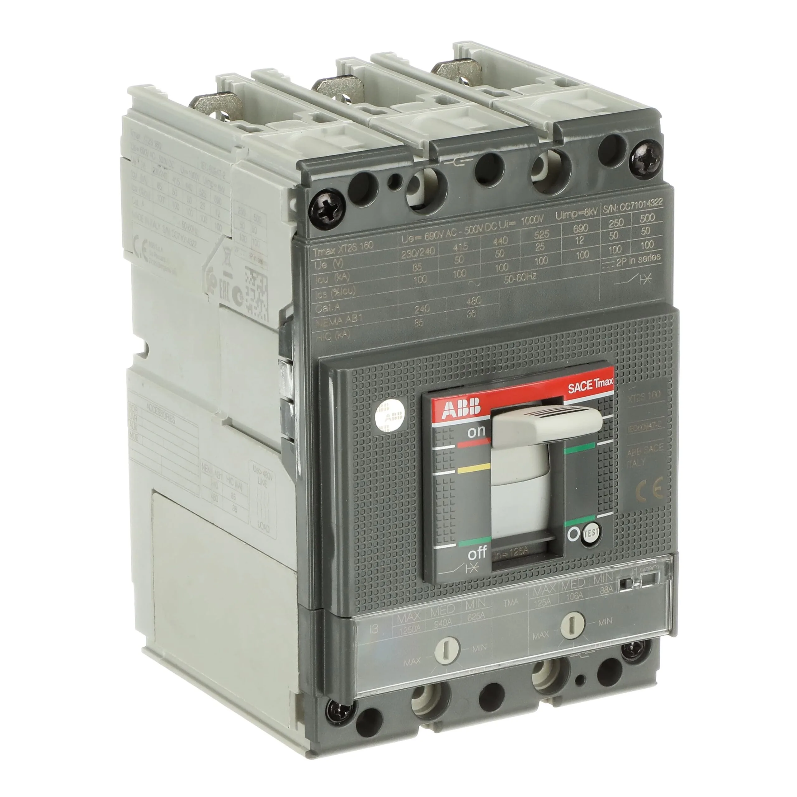 1SDA067559R1 ABB 1SDA067559R1 - XT2S 160 Tma 125-1250 3P F F