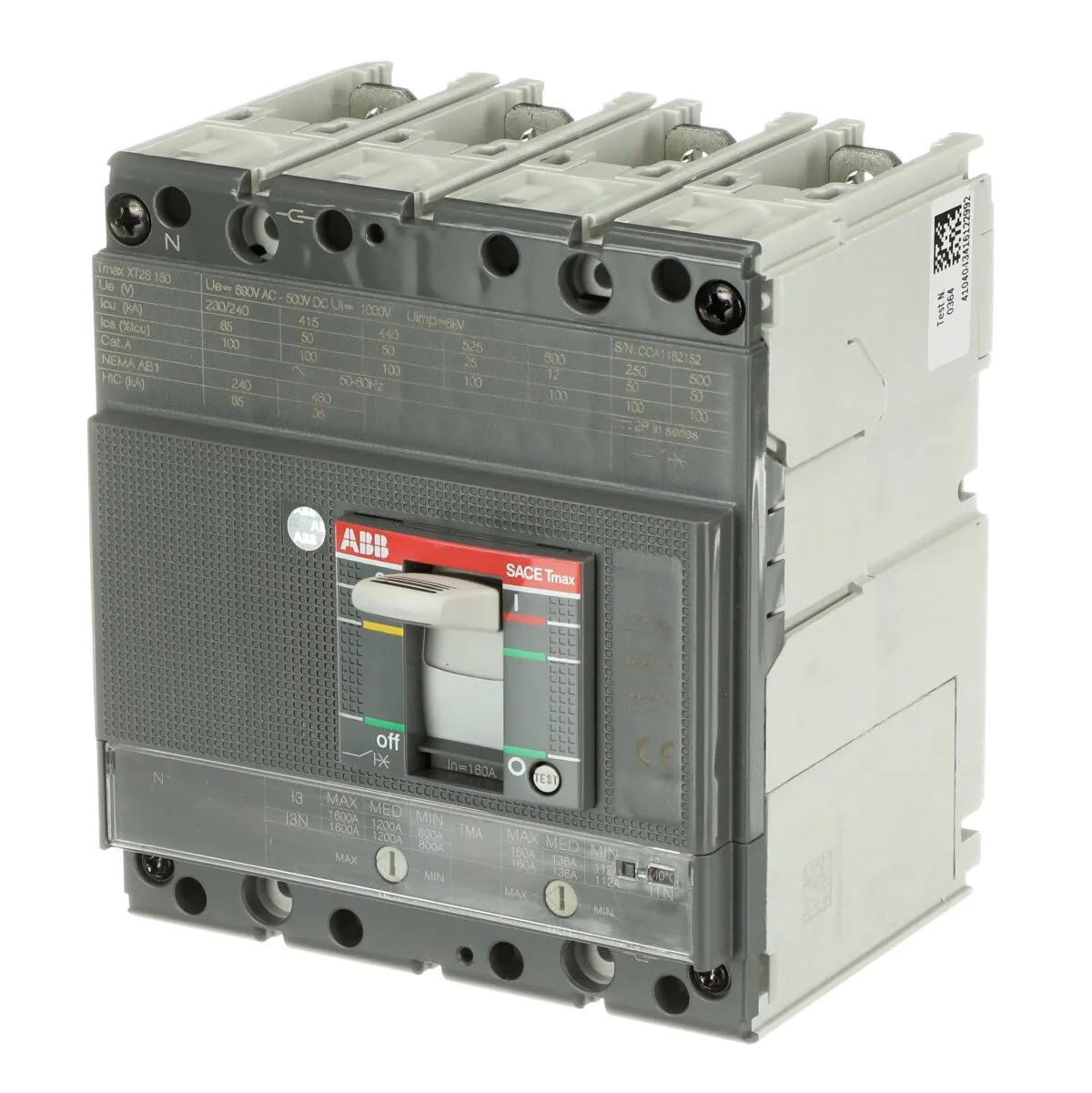 ABB XT2S 160 160 Amper 4 Kutuplu Termik Manyetik (TMA) Kompakt Şalter - Görsel 2