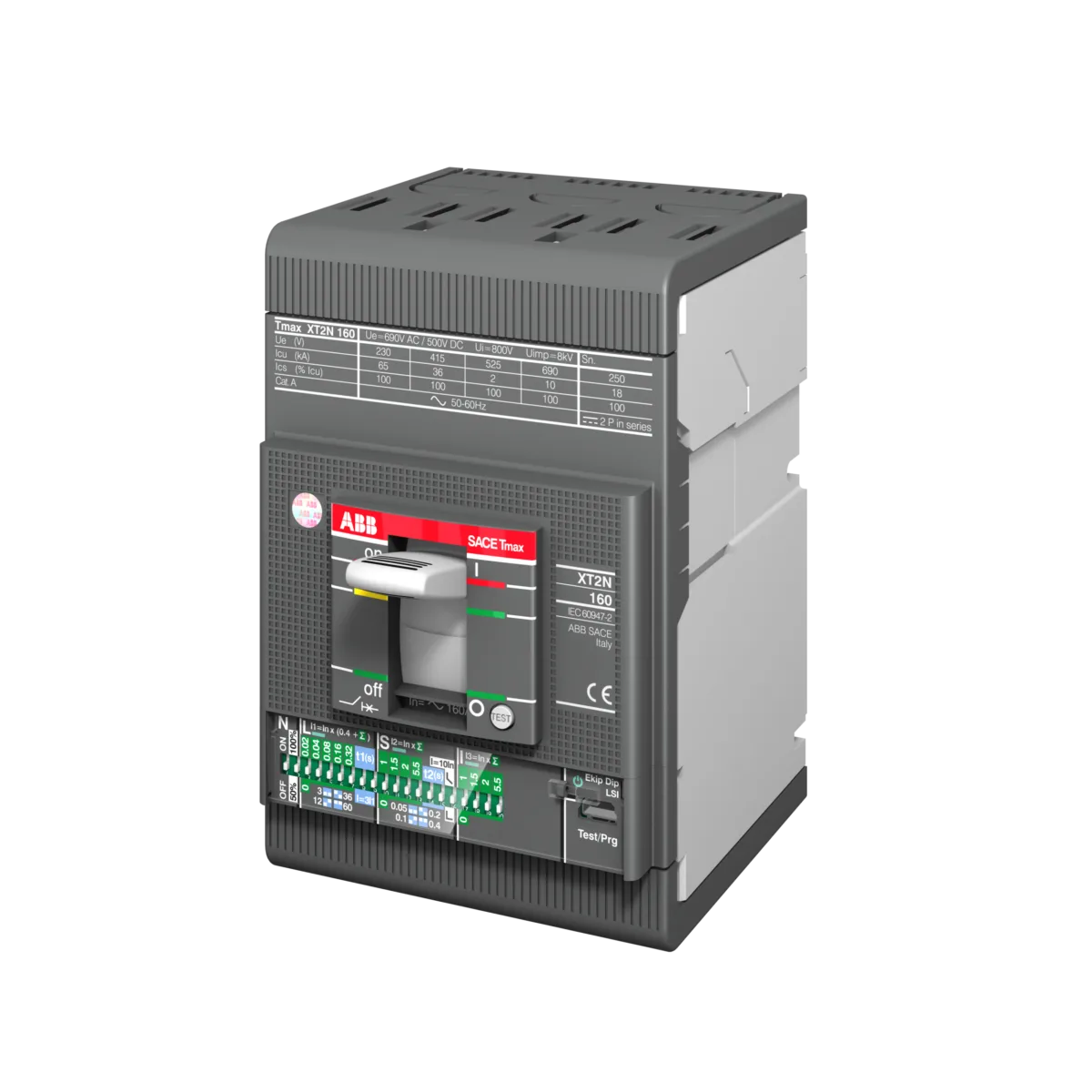 ABB XT2H 160 160 Amper 3 Kutuplu Elektronik (Ekip Dip LS/I) Kompakt Şalter (Yüksek Kesme) - Görsel 3