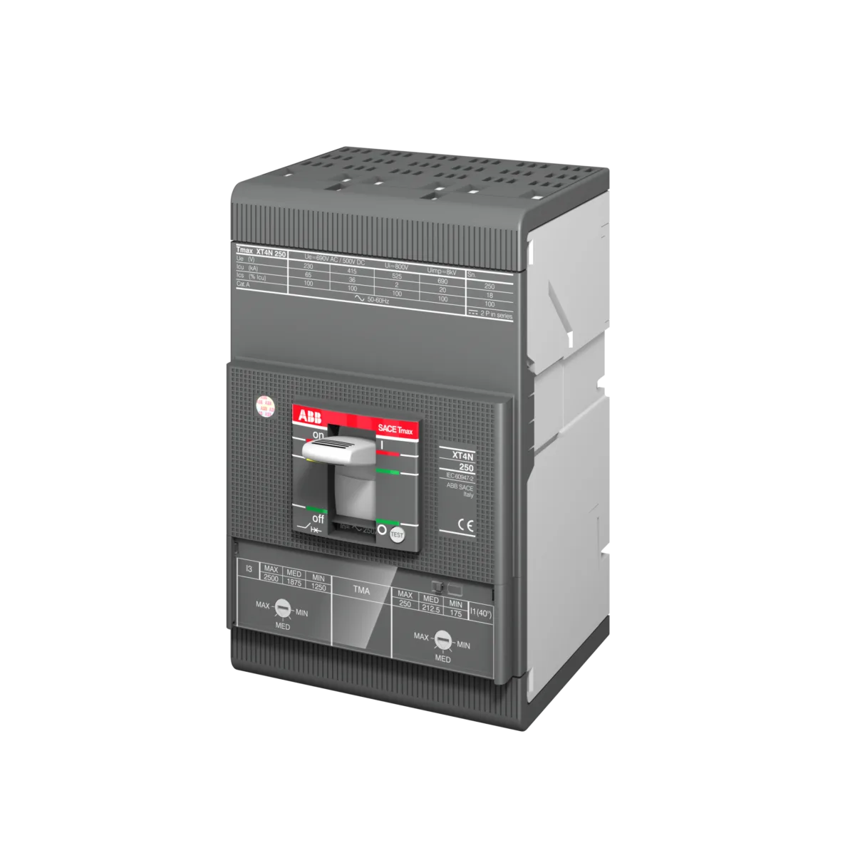 ABB XT4S 250 200 Amper 3 Kutuplu Termik Manyetik (TMA) Kompakt Şalter - Görsel 3