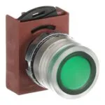 ABB P9MPLVGD Yeşil Işıklı Düz Yaylı Metal Buton Kafası - Görsel 2