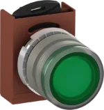 ABB P9MPLVGD Yeşil Işıklı Düz Yaylı Metal Buton Kafası - Görsel 3