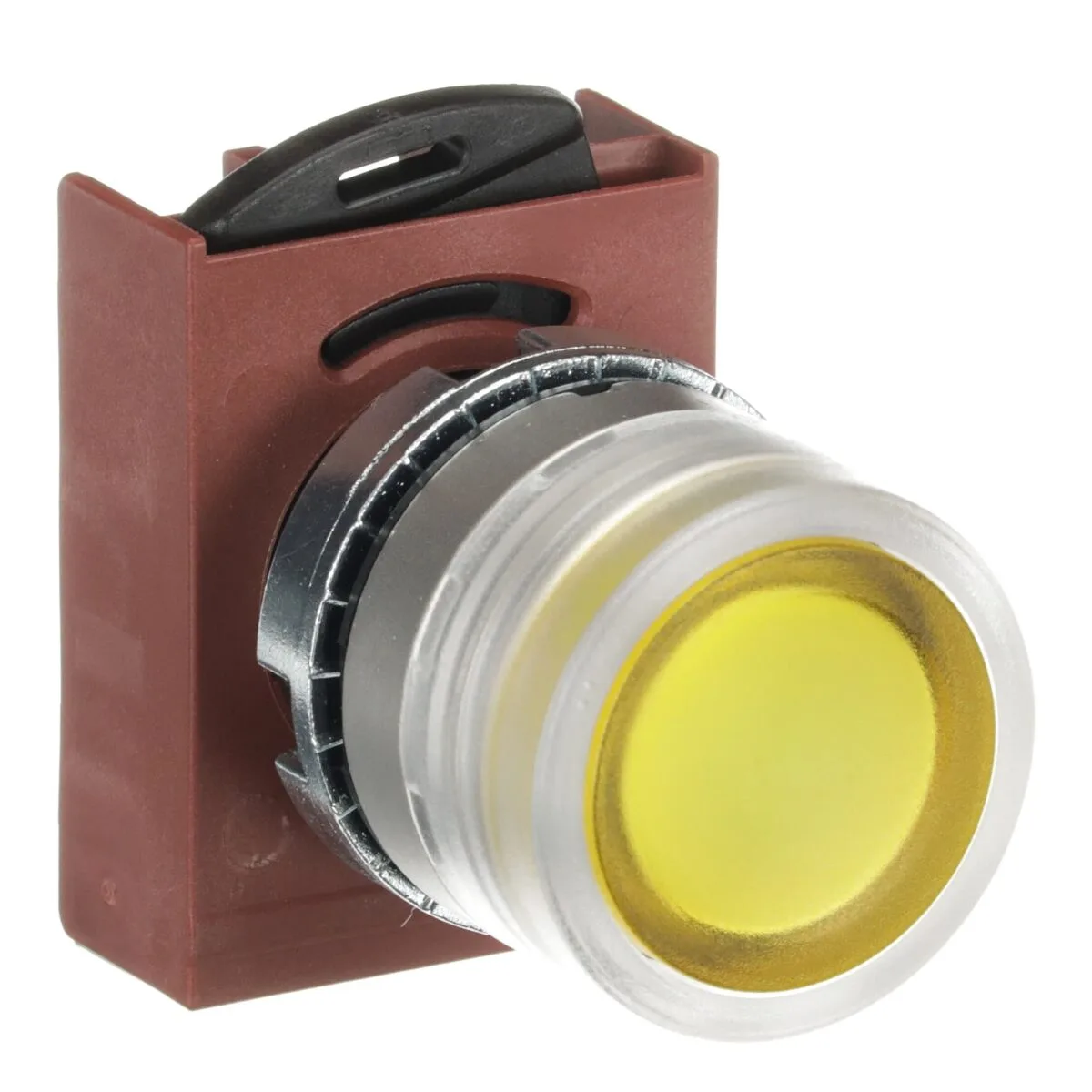 ABB P9MPLGGD Sarı Işıklı Düz Yaylı Metal Buton Kafası - Görsel 2