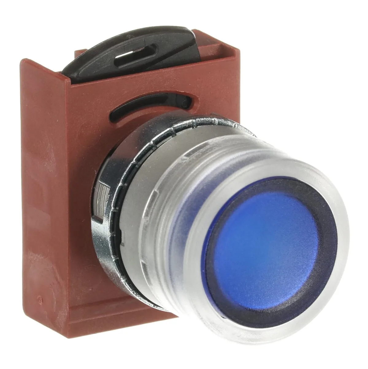 ABB P9MPLLGD Mavi Işıklı Düz Yaylı Metal Buton Kafası - Görsel 2