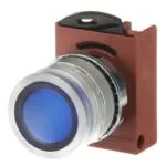 ABB P9MPLLGD Mavi Işıklı Düz Yaylı Metal Buton Kafası - Görsel 4