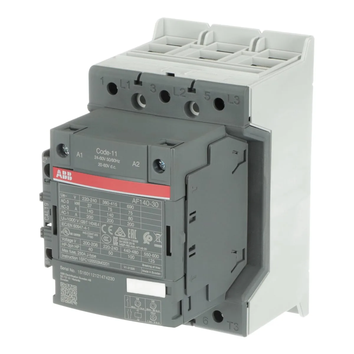 ABB AF140-30-11-11 75kW 140A Güç Kontaktörü (24-60V) - Görsel 4