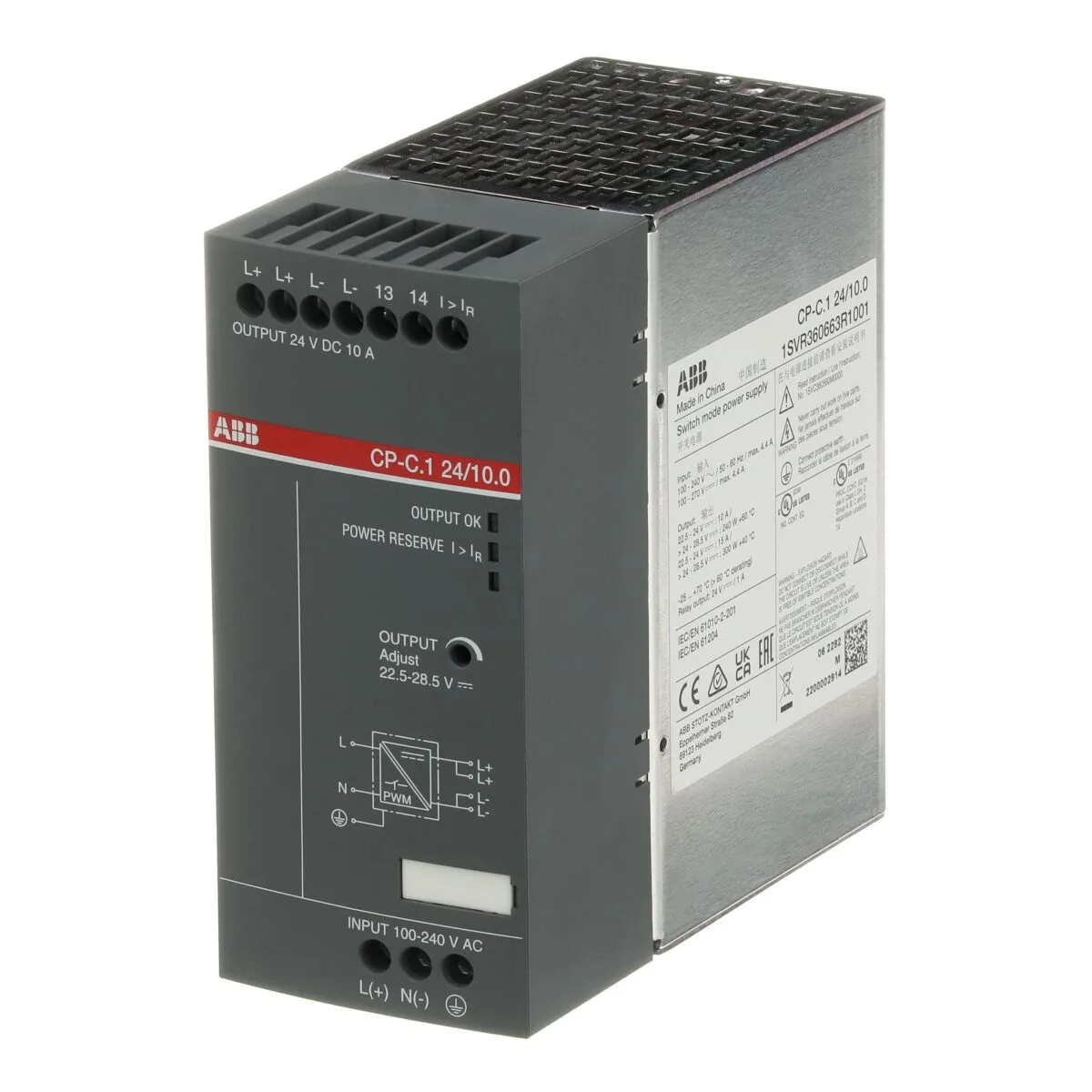ABB CP-C.1 24/10.0 24V DC 10A Yüksek Performanslı Güç Kaynağı - Görsel 2