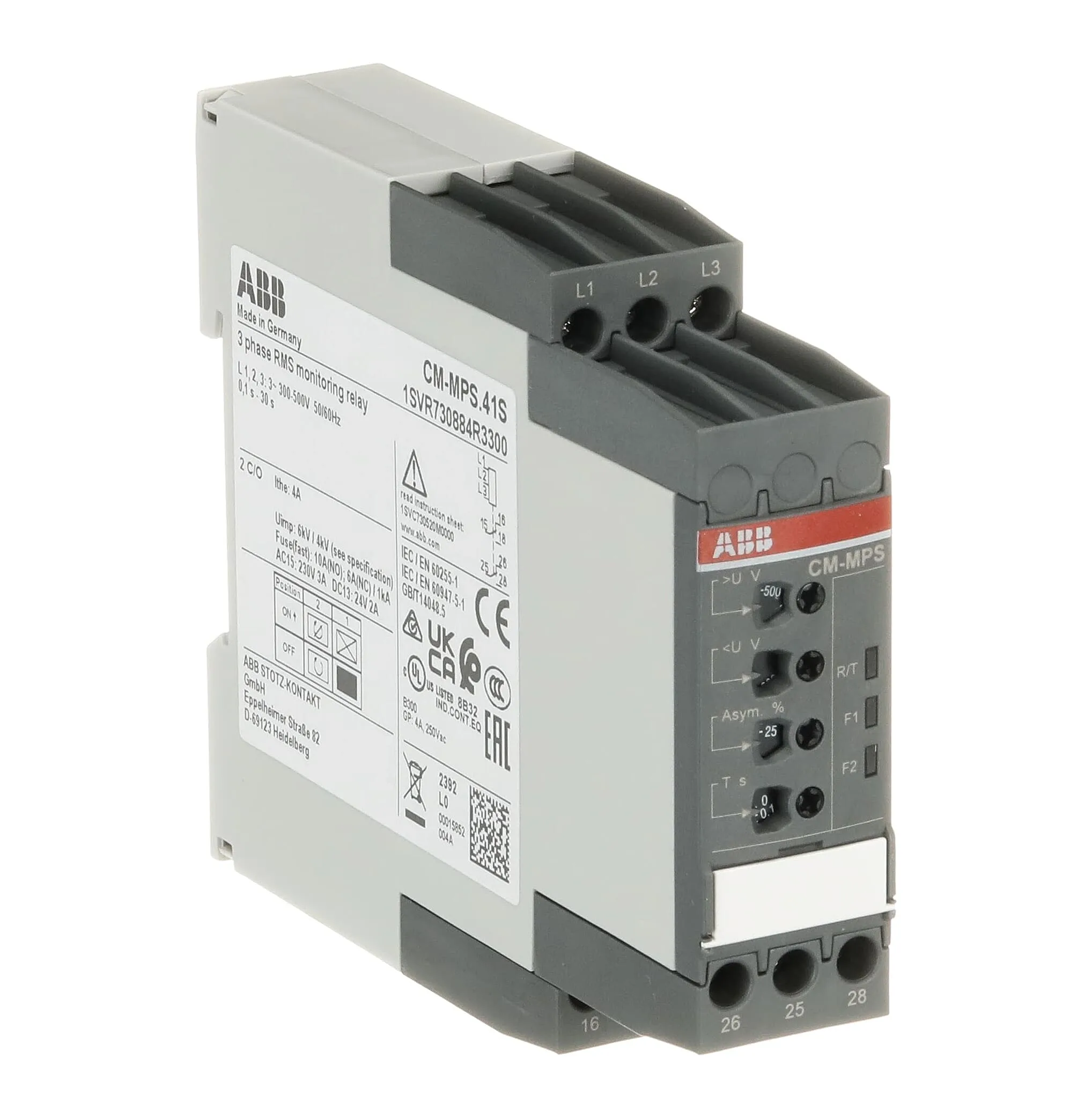 1SVR730884R3300 ABB 1SVR730884R3300 - Cm-mps.41s THREE-PHASE Monitoring Relay