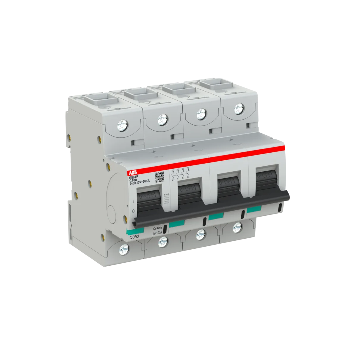 ABB S 804 P-C 100 100 Amper 4 Kutuplu Otomatik Sigorta - Görsel 2