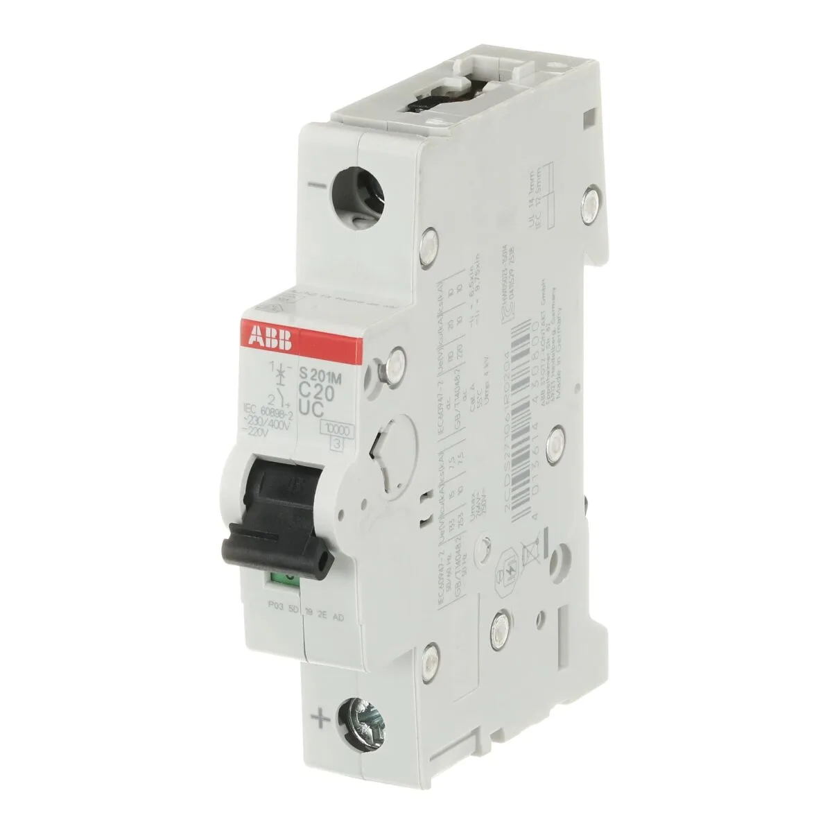 ABB S201M-C20UC 20 Amper 1 Kutuplu 10kA C Tipi AC/DC Otomatik Sigorta - Görsel 2