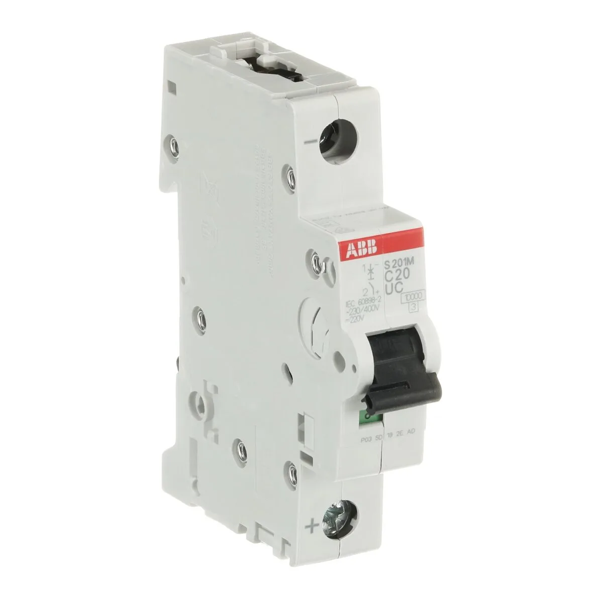 ABB S201M-C20UC 20 Amper 1 Kutuplu 10kA C Tipi AC/DC Otomatik Sigorta - Görsel 3