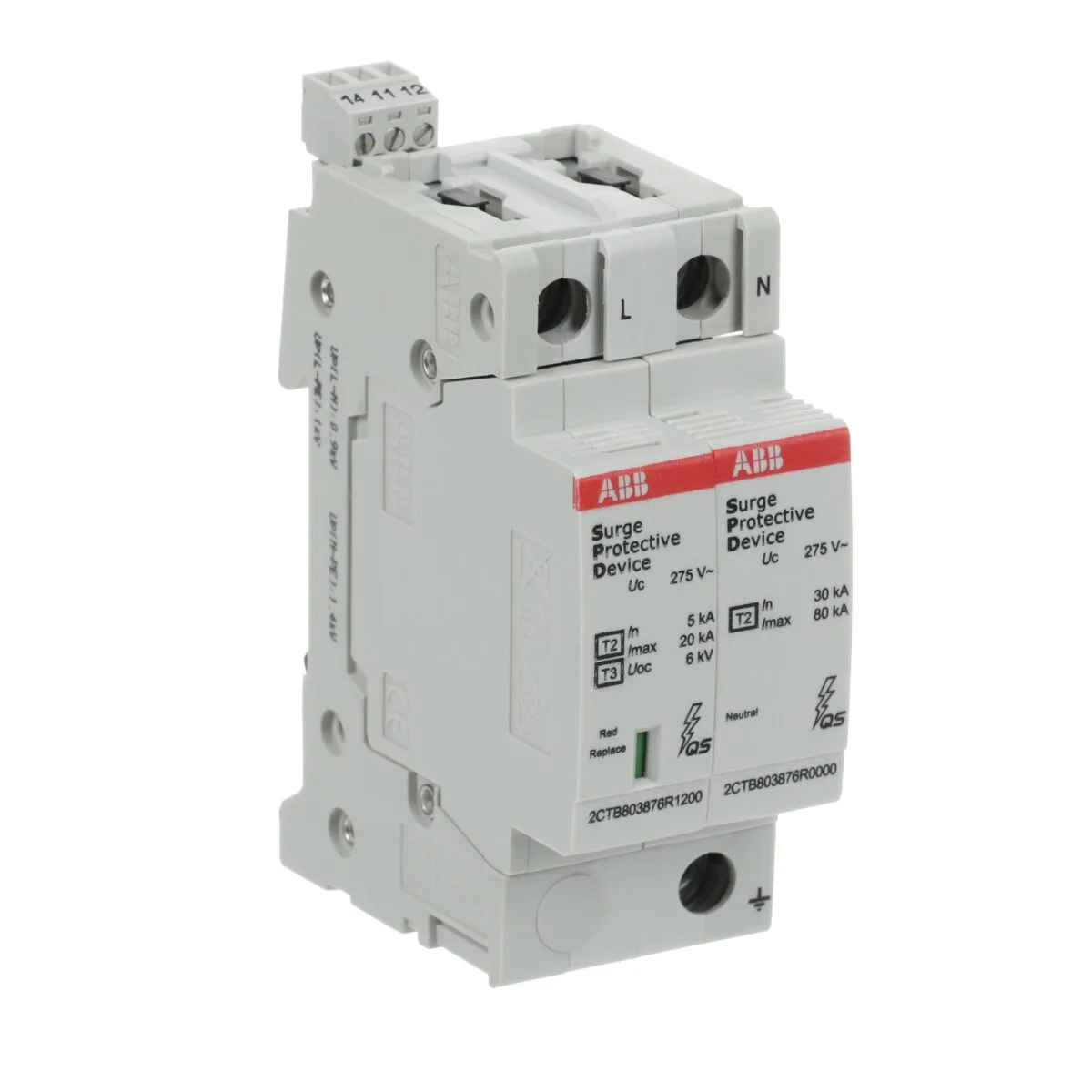 ABB OVR T2-T3 1N 20kA 275V Hassas Koruma Yardımcı Kontaklı Parafudr - Görsel 3