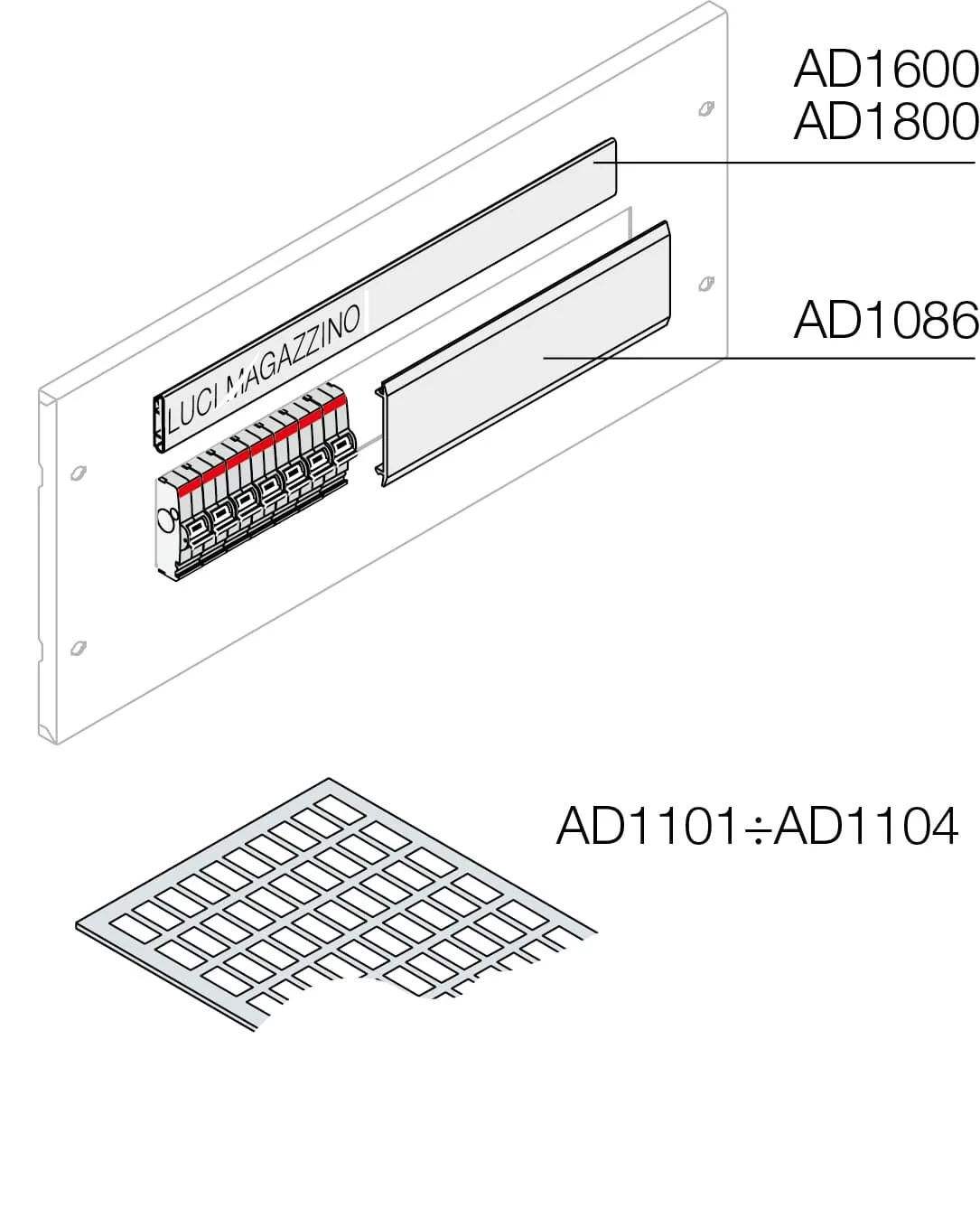 AD1101 ABB AD1101 - Nー288 Labels 1MOD. 15X17MM