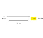 Cata CT-2474 18W 60cm Yatay Led Bant Armatür Günışığı - Görsel 2