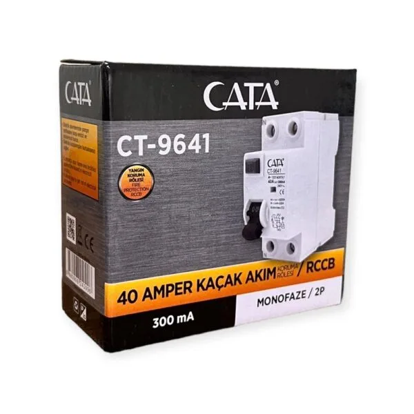 Cata CT-9641 40 Amper Kaçak Akım Rölesi (300 Ma / Monofaze / 6 Ka)