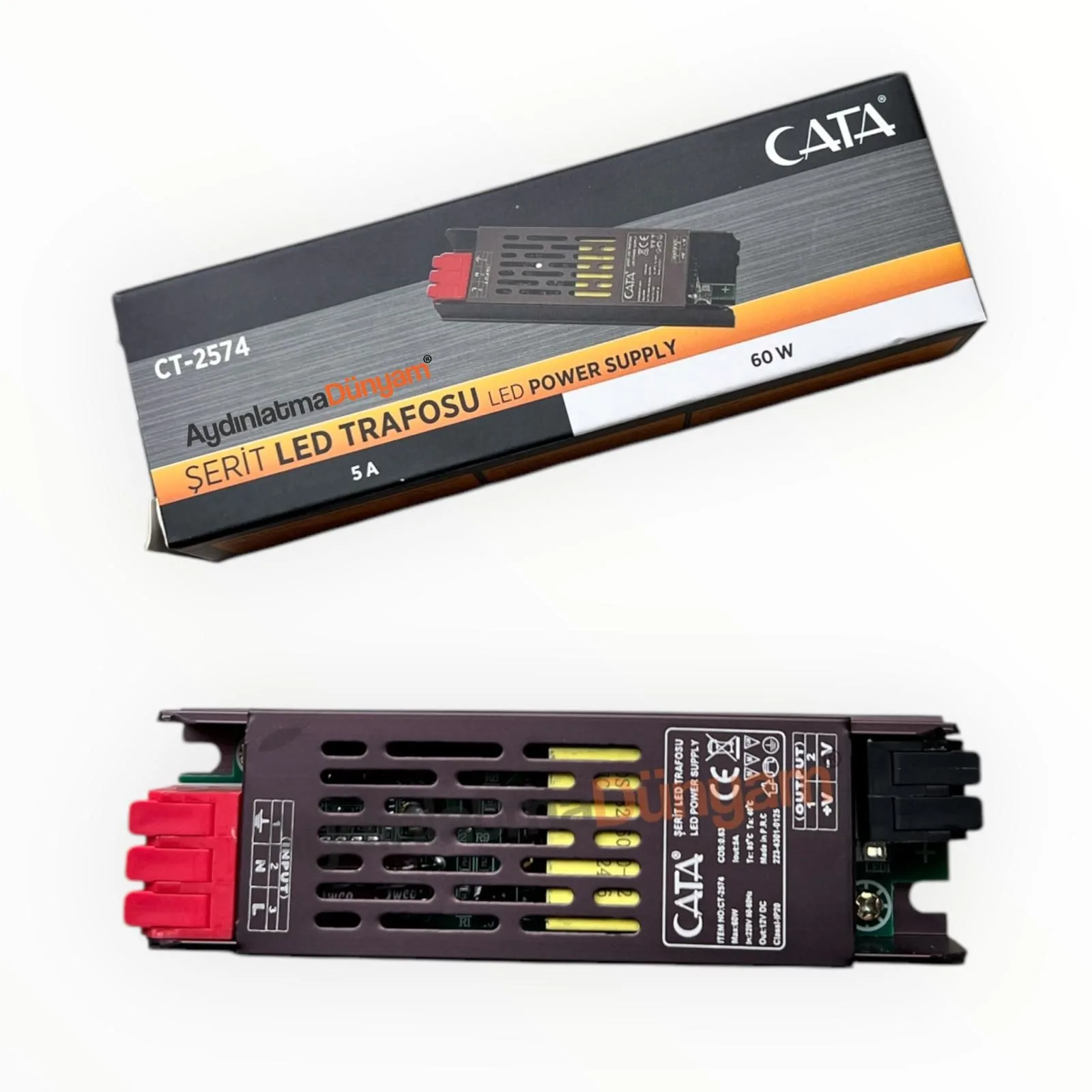 ct2574_new Cata CT-2574 5 Amper Şerit LED Trafosu (60w) (slim Model)