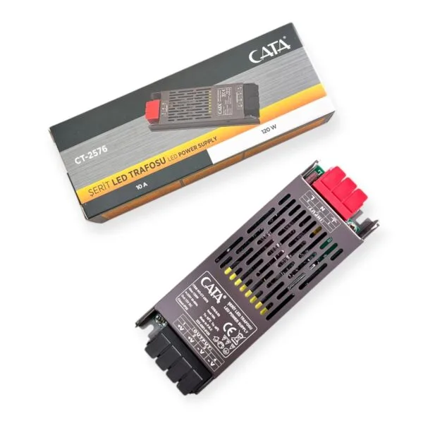 Cata CT-2576 10 Amper Şerit LED Trafosu (120w) (slim Model)