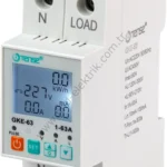 Tense GKE-63 Dijital Kaçak Akım Algılamalı Monofaze Gerilim ve Akım Koruma Rölesi Direkt 63A