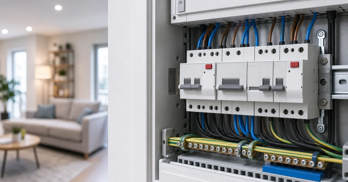 Kaçak akım rölesi ile korunan düzenli elektrik panosu