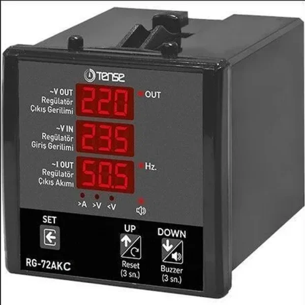 Tense RG-72AKC Dijital Voltmetre (Regülatörler için servo ve akım kontrolü) 1V - 300V AC 250A Direkt 72x72mm — Servo Sistemler