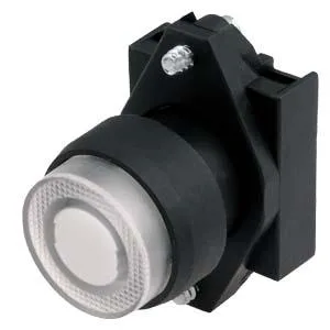 Siemens 3SB6011-0BA60-0YA0 - Aktüatör butonu 22 mm plastik siyah yuvarlak ışıklı buton tutucu beyaz ile