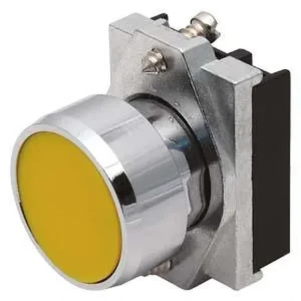 Siemens 3SB6060-0AB60-0YA0 - Aktüatör butonu 22 mm metal parlak yuvarlak buton anlık düz butonlu beyaz tutucu