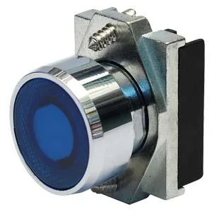 Siemens 3SB6061-0AA50-0YA0 - Aktüatör butonu 22 mm metal parlak yuvarlak ışıklı buton tutucu mavi tutuculu
