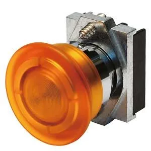Siemens 3SB6061-1AC60-0YA0 - Aktüatör mantar butonu 30mm, metal parlak, yuvarlak, ışıklı, anlık kontak tipi
