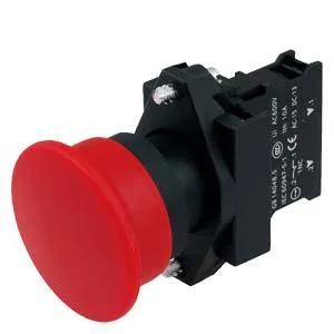 Siemens 3SB6110-1BC10-1BA0 - Komple Ünite Kombinasyonu 22 MM Plastik Siyah Yuvarlak Mantar Butonu 40 MM