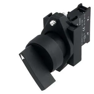 Siemens 3SB6110-2AN10-1NA0 - Komple Ünite Kombinasyonu 22 MM Plastik Siyah Yuvarlak Seçici Anahtar