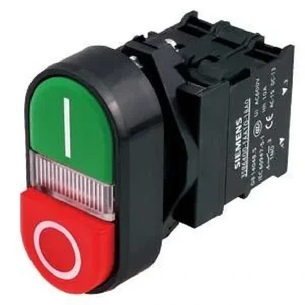 Siemens 3SB6116-3CA24-1MK0 - Komple ünite kombinasyonu 22 mm plastik siyah yuvarlak aydınlatmalı