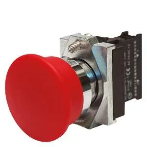 Siemens 3SB6160-1BC10-1BA0 - Komple Ünite Kombinasyonu 22 MM Metal Parlak Yuvarlak Mantar Butonu 40 MM