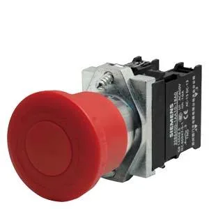 Siemens 3SB6160-1BC40-1BA0 - Komple Ünite Kombinasyonu 22 MM Metal Parlak Yuvarlak Mantar Butonu 40 MM