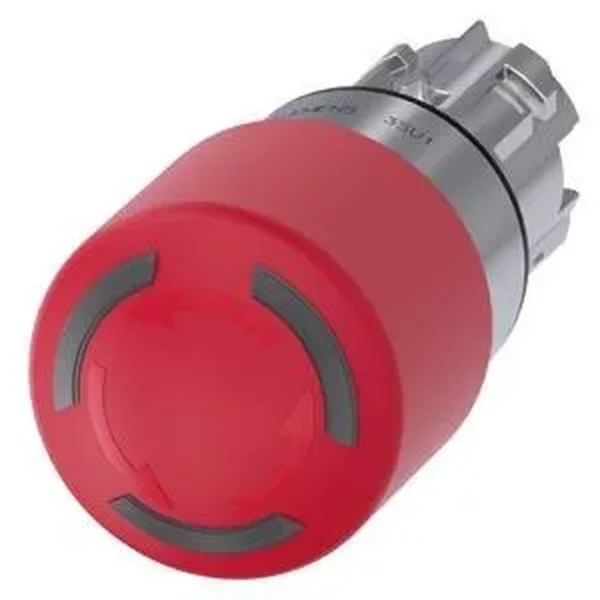 Siemens 3SU1051-1GB20-0AA0 - Sirius ACT Metal Çevir-Kur, ışıklı 30 mm Acil Stop Mantar Butonlar