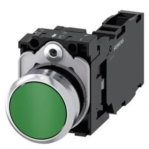 Siemens 3SU1150-0AB40-1FA0 - Sırıus Act Metal Yeşil Yay Dönüşlü 1NO-1NC Buton