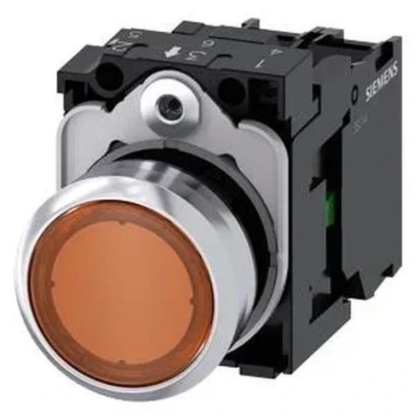 Siemens 3SU1156-0AB00-1BA0 - Sirius ACT Metal Komple Işıklı Yay Dönüşlü Butonlar Kehribar 230 AC 1NO