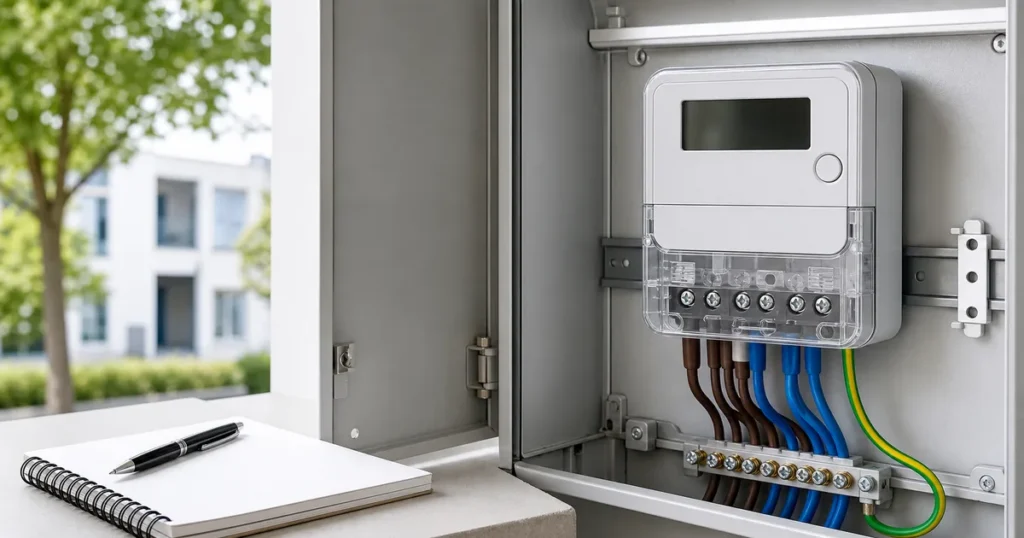 Elektrik sayacı ve düzenli sayaç panosu bağlantıları