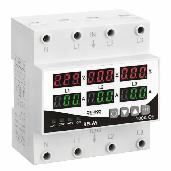 Derko dijital trifaze voltaj ve akım koruma rölesi ürün görseli