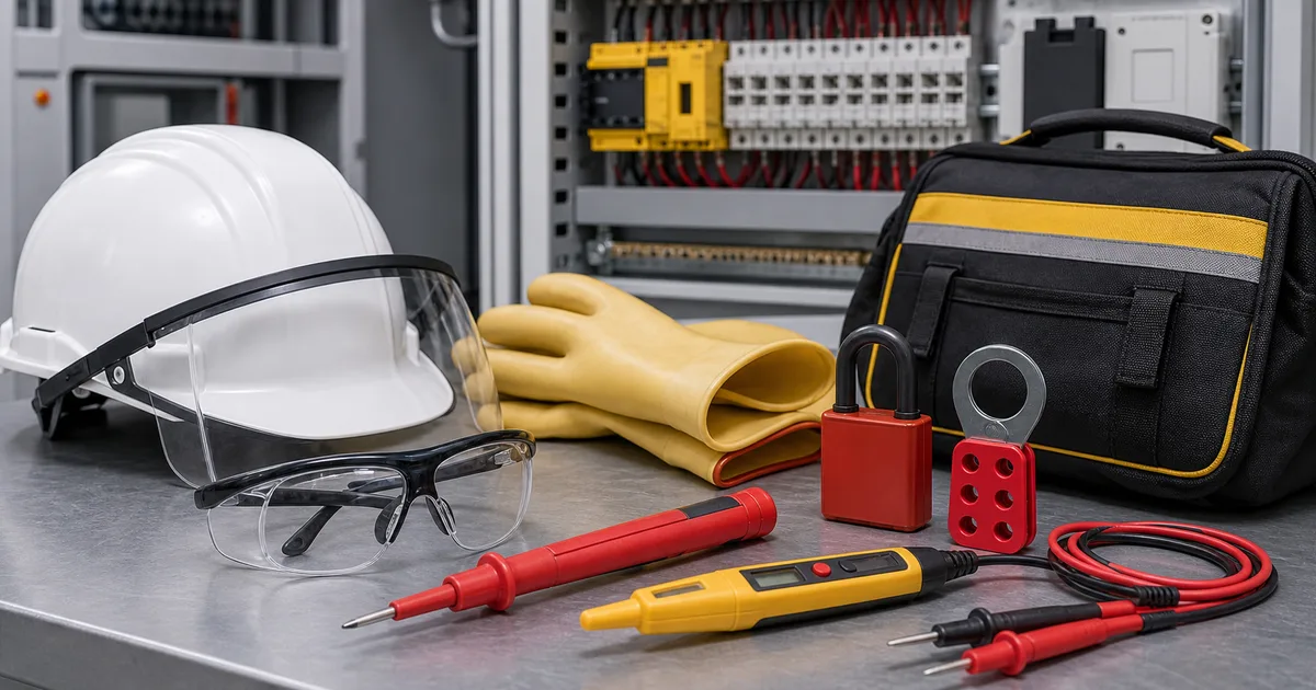 Elektrik iş güvenliği için kişisel koruyucu ekipman ve kilitleme araçları