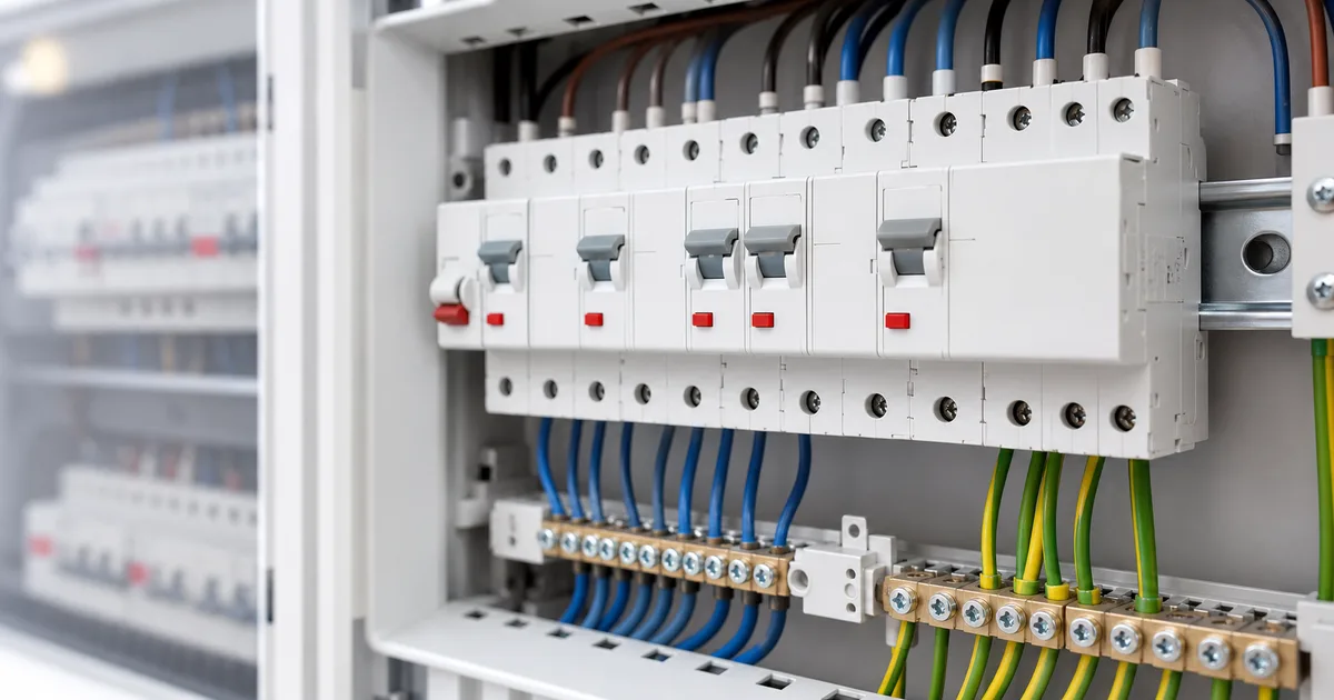 Kaçak akım rölesi bulunan düzenli elektrik panosu