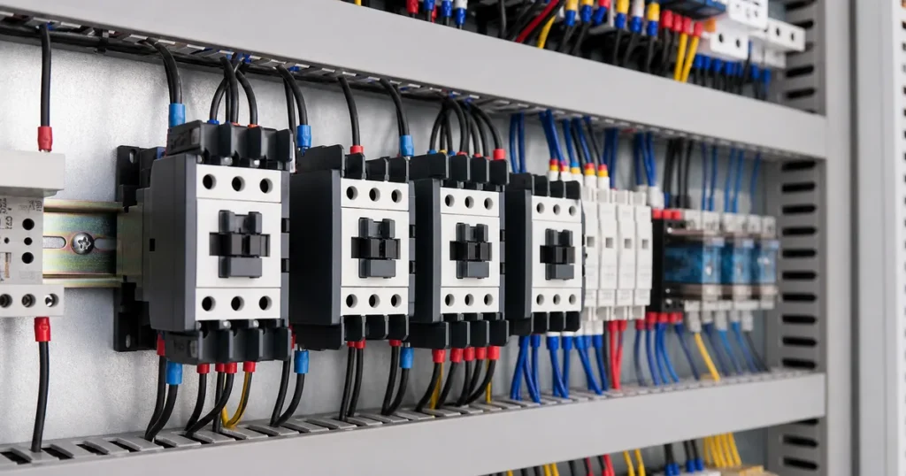 Endüstriyel panoda kontaktör grubu ve kontrol kablolaması