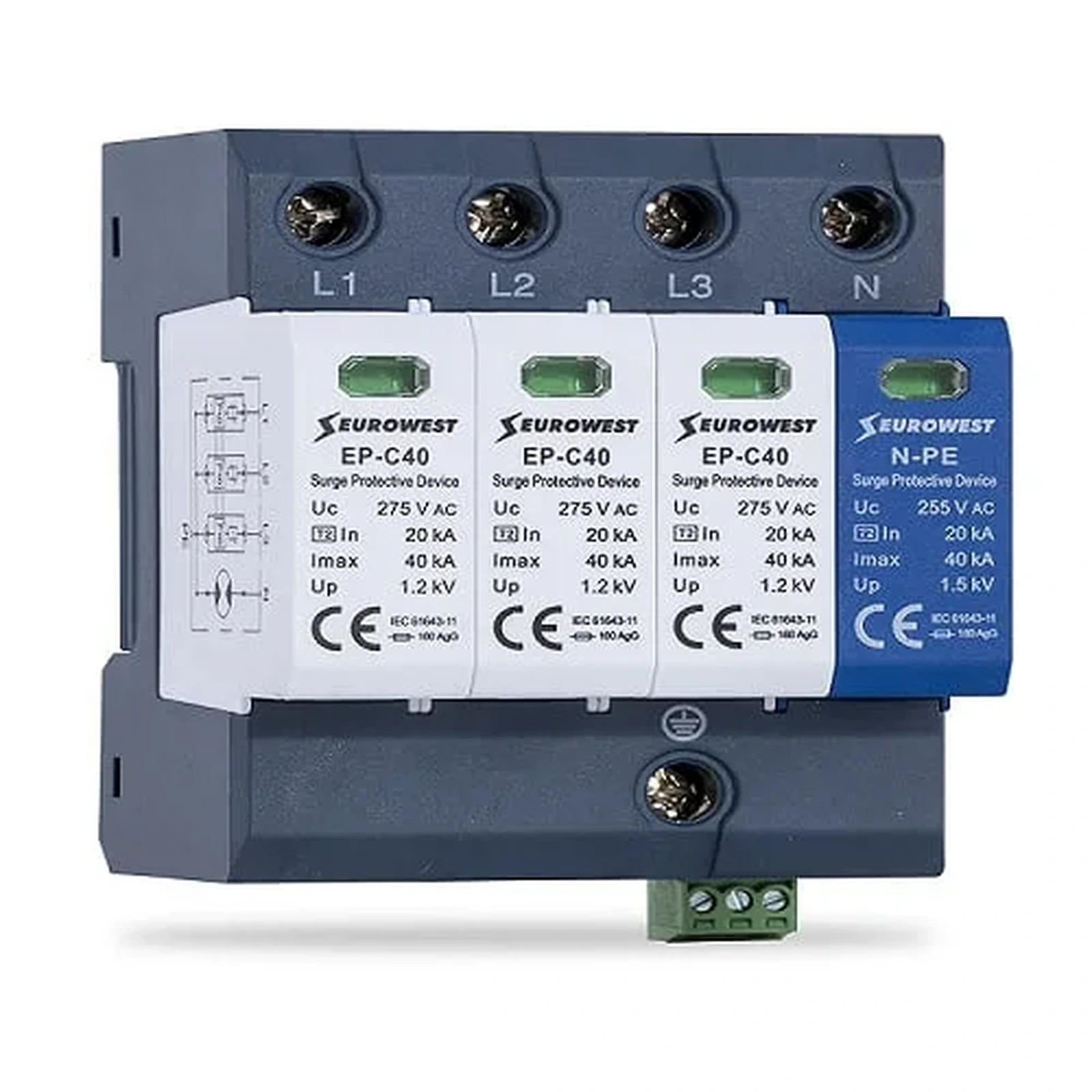 Eurowest EP-C40/3+1 – Parafudr (Gorsel Optimizasyon) Eurowest EP-C40/3+1 – Parafudr