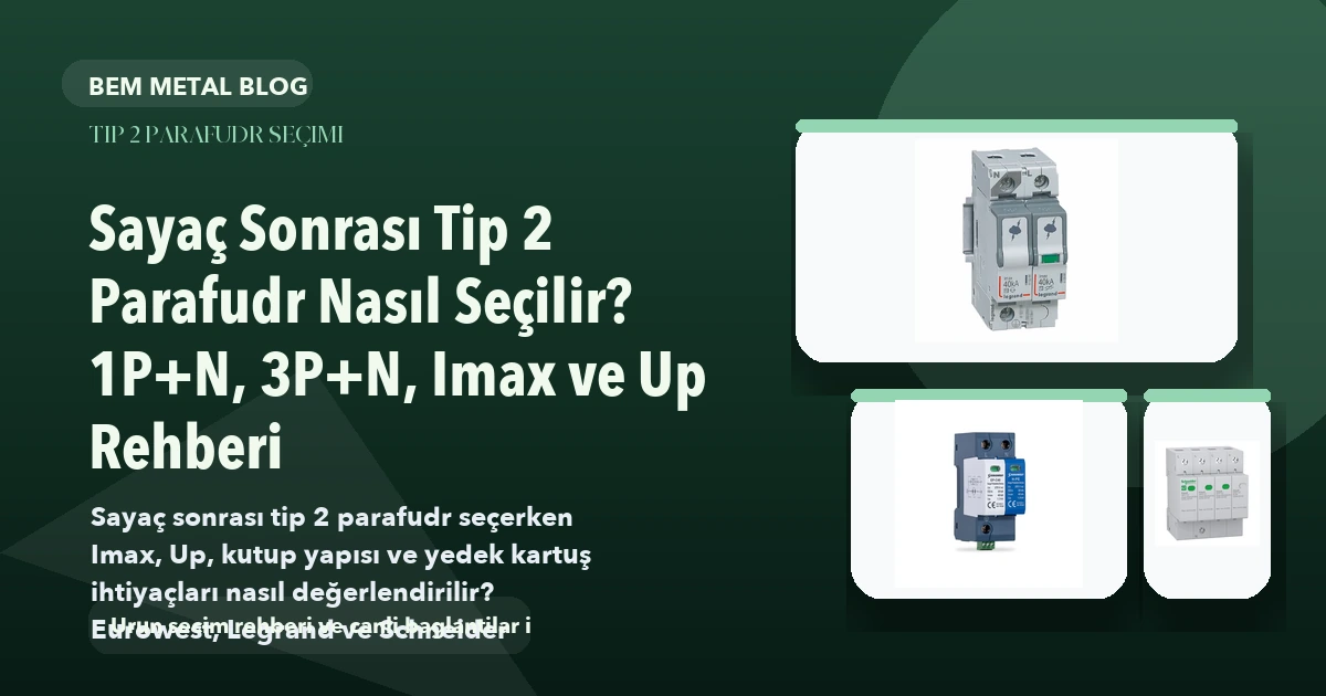 Sayaç Sonrası Tip 2 Parafudr Nasıl Seçilir? 1P+N, 3P+N, Imax ve Up Rehberi