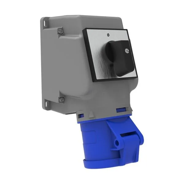 Bemis 3/32A. Pako Şalterli 90° Eğik Duvar Priz IP44 BC1-3403-2550