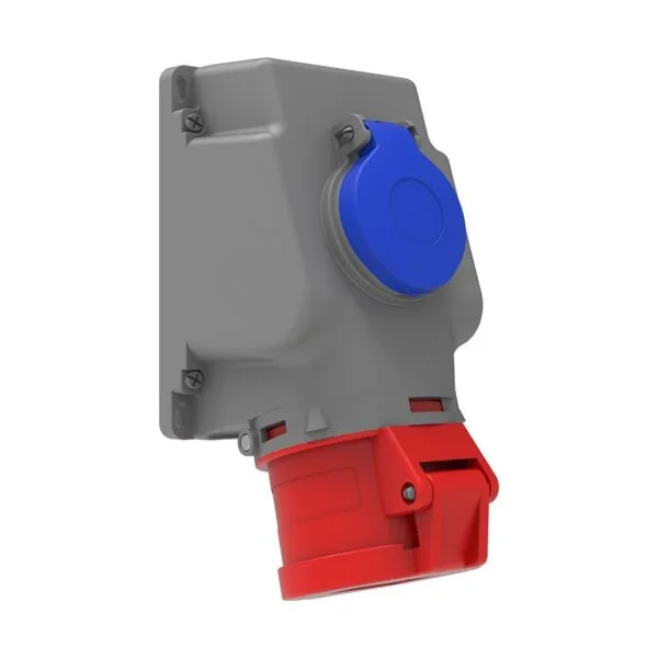 Bemis 4/32A. 90° Eğik P. Prizli Duvar Priz IP44