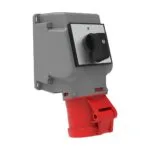 Bemis 4/32A. Pako Şalterli 90° Eğik Duvar Priz IP44