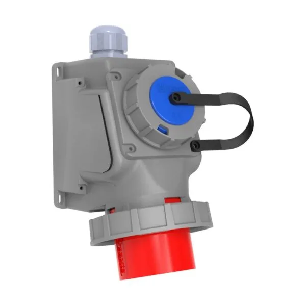 Bemis 5/32A. 90° Eğik 1/16A. Mak. Prizli Duvar Fişi IP67