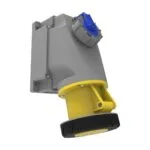 Bemis 3/63A. 90° Eğik 1/16A. Mak. Prizli Duvar Priz IP67 BC1-4303-7537