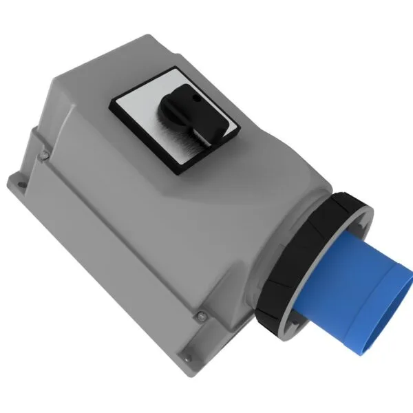 Bemis 3/125A. 90° Eğik Pako Şalterli Duvar Fişi IP65 BC1-6403-7240