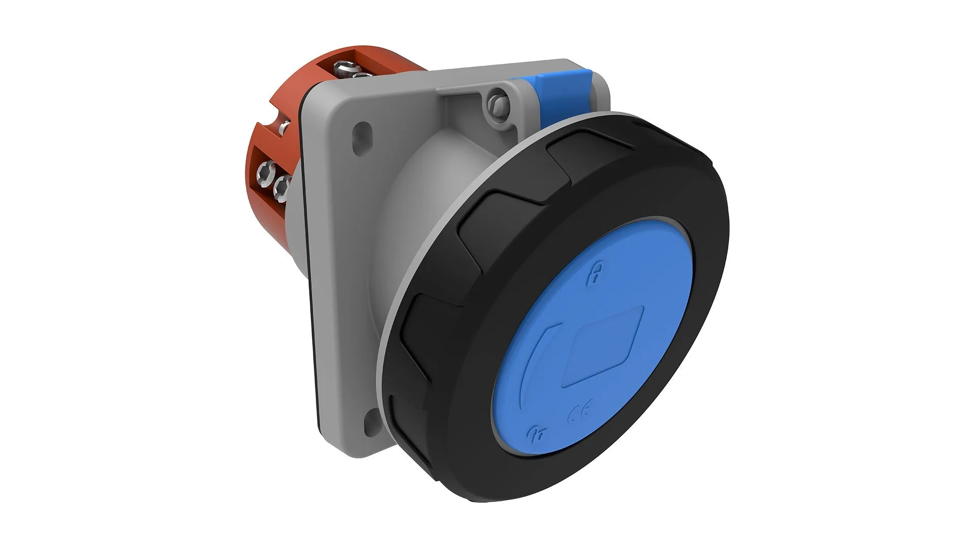 Bemis BC1-6403-7420 Bemis 3/125A. 45° Eğik Makine Priz IP67 BC1-6403-7420